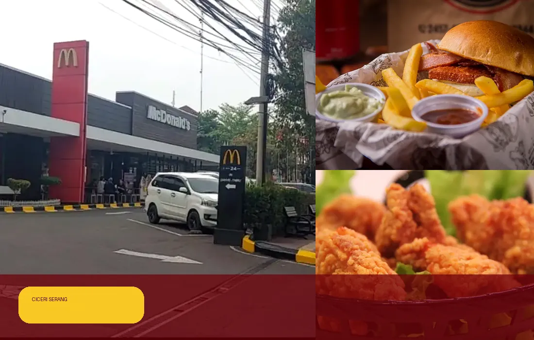 Kolase eksterior, suasana area makan, dan pilihan menu McDonald's Kartini Cirebon